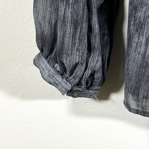 Knox Rose - Women's Size S - Grey Top Long Sleeve - Pleated Front - Picture 7 of 12